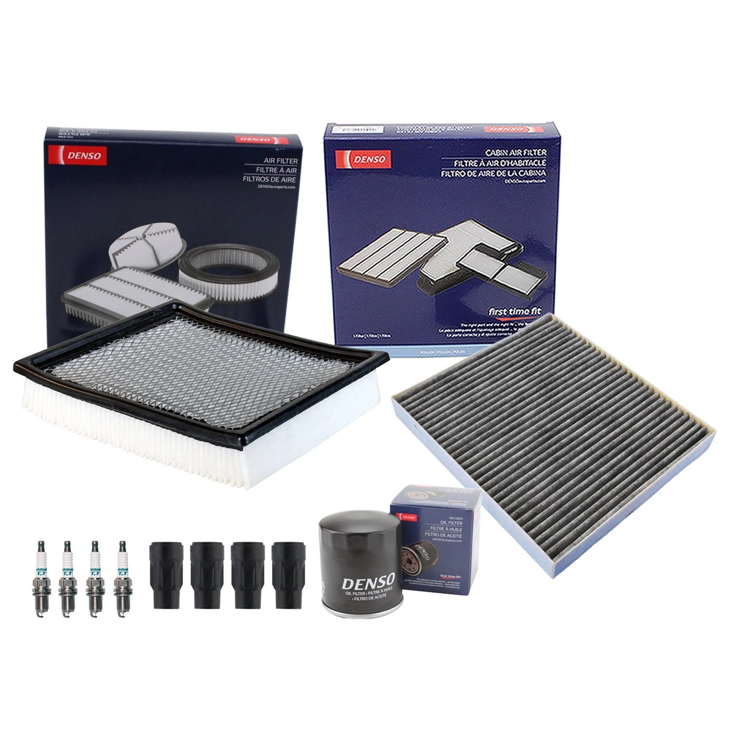 Denso Tune Up Kit 4 Spark Plugs & Boots for Dodge Journey (2009–2015)