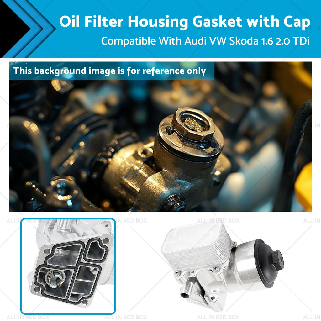 Oil Filter Housing Gasket W/Cap for Audi VW Skoda 1.6 2.0TDi (03L115389C)