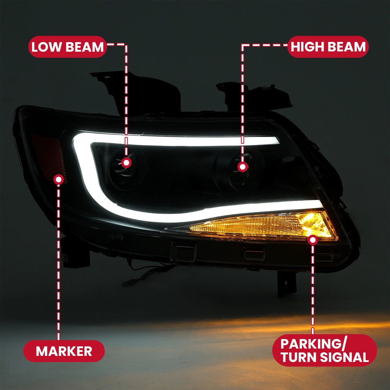 LED Dual Projector Headlights for Chevy Colorado (2015-2022)