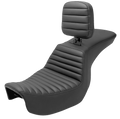 SADDLEMEN Tour Step-Up Seat for Dyna (2006–2017) - Rider Backrest, Tuck-n-Roll