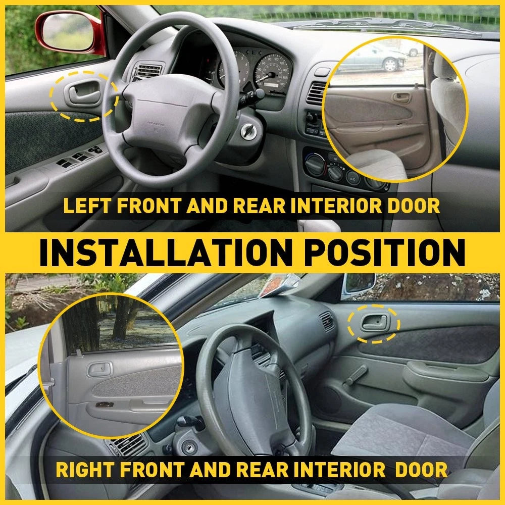 Set of 4 Interior Door Handles for 1998-2002 Toyota Corolla, Chevy Prizm