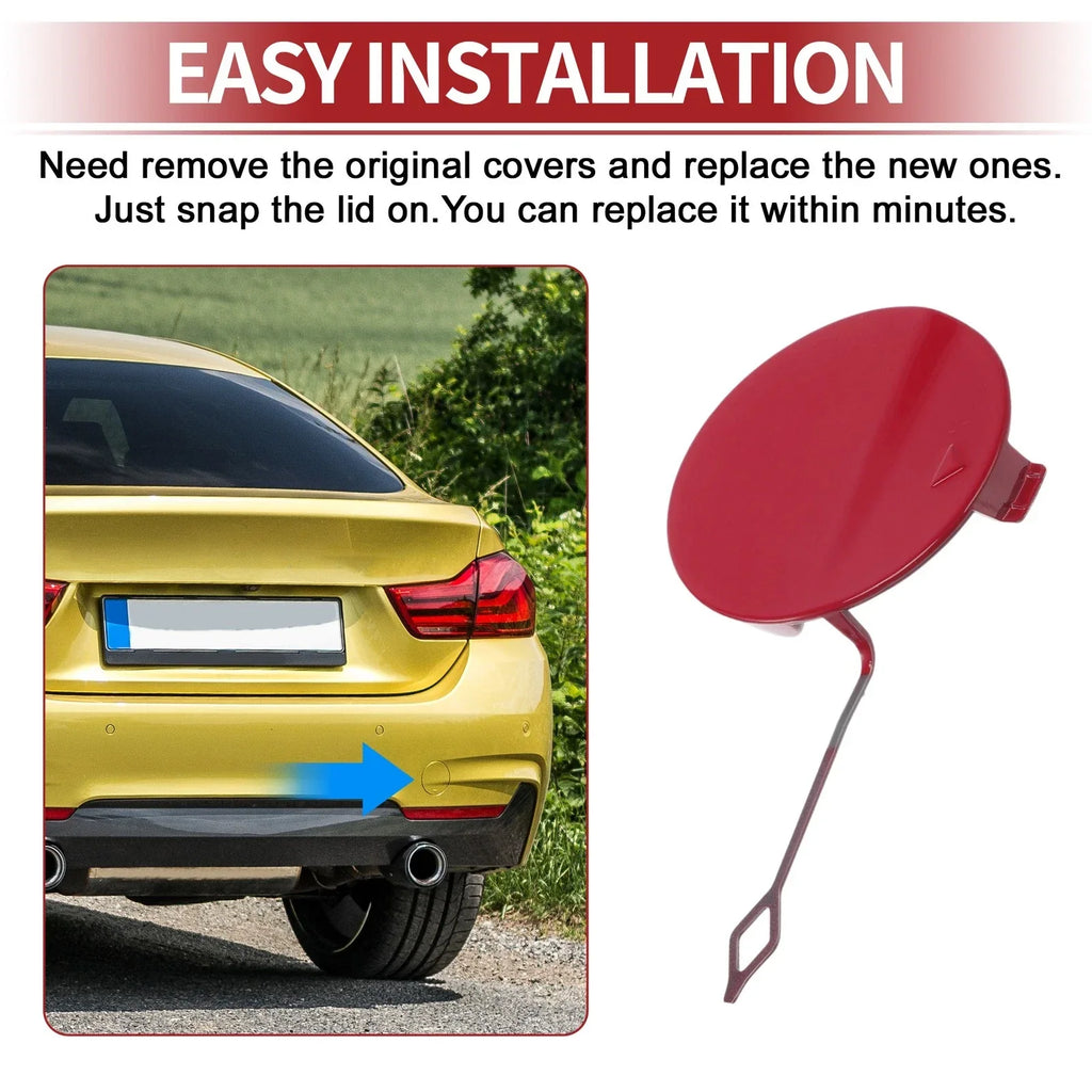 Rear Bumper Tow Hook Cover for BMW 428i Red (2014-2016)
