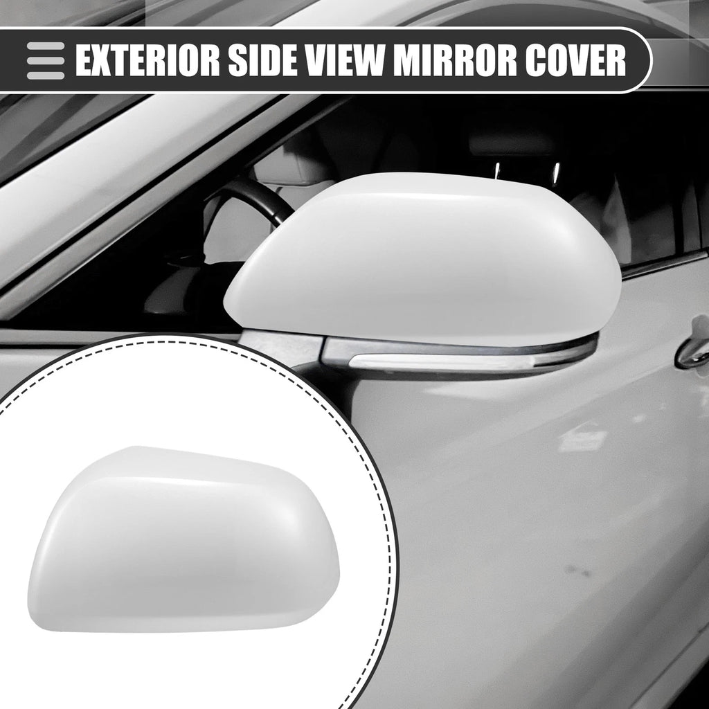 Left Side Mirror Cover Cap for Toyota Highlander (2009–2014) ABS White