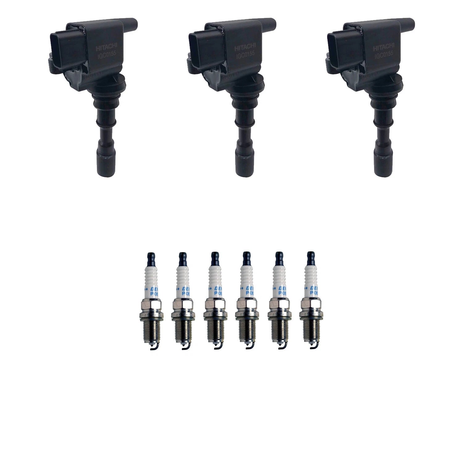 Set of 3 Ignition Coils & 6 Denso Platinum Spark Plugs for Sorento (2003–2009)