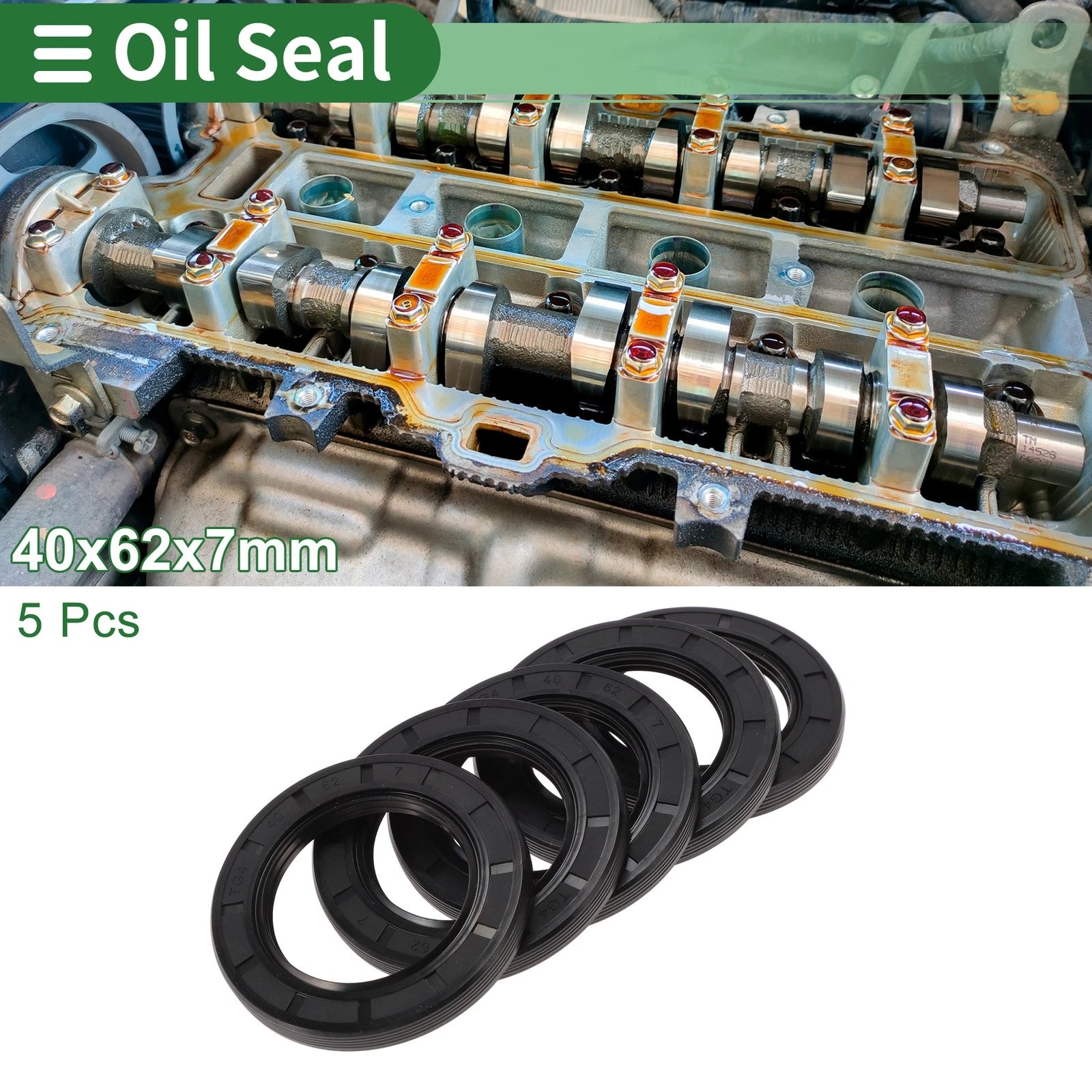 Set of 5 Oil Seals NBR Rubber 40x62x7mm for Various Models 
