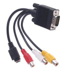 S-Video 4-Pin & RCA Female Adapter for VGA Male Input Port