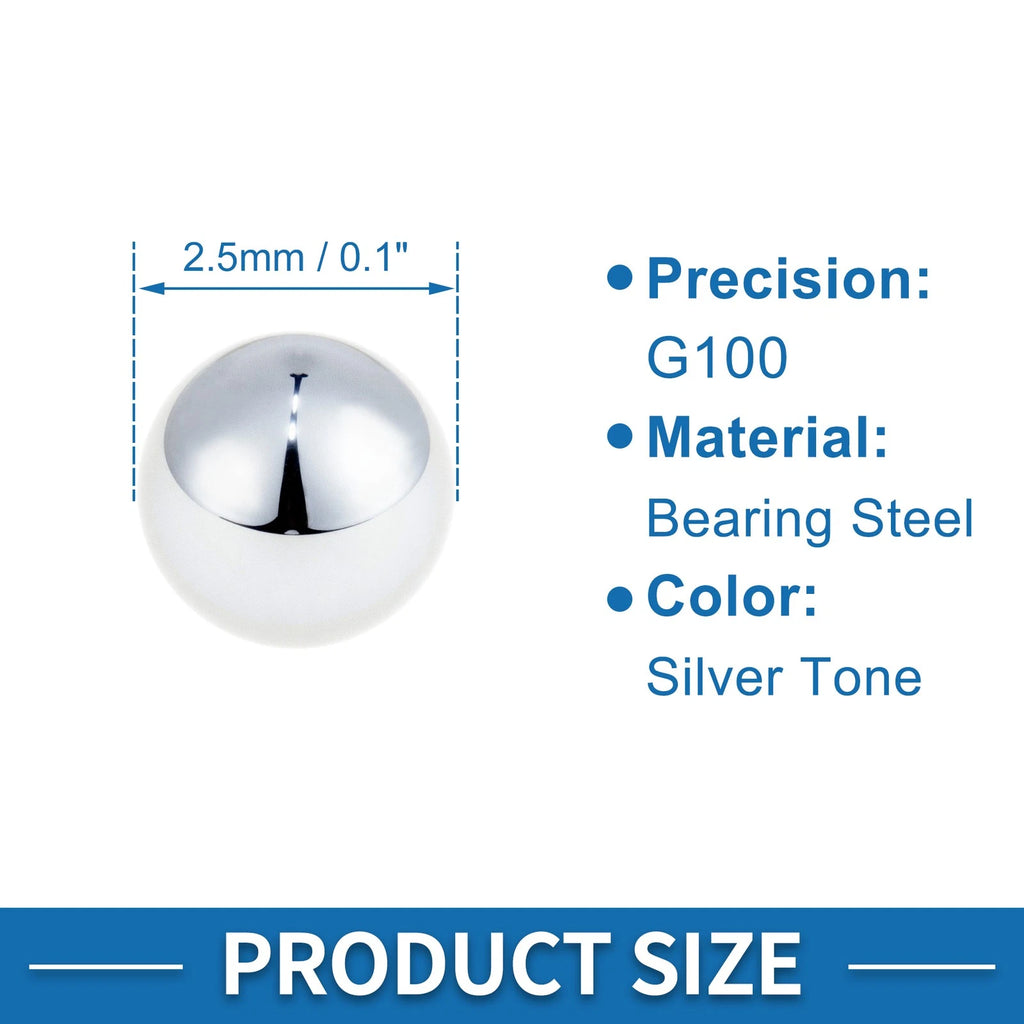 Set of 100 Steel Ball Bearings G100 2.5mm Precision