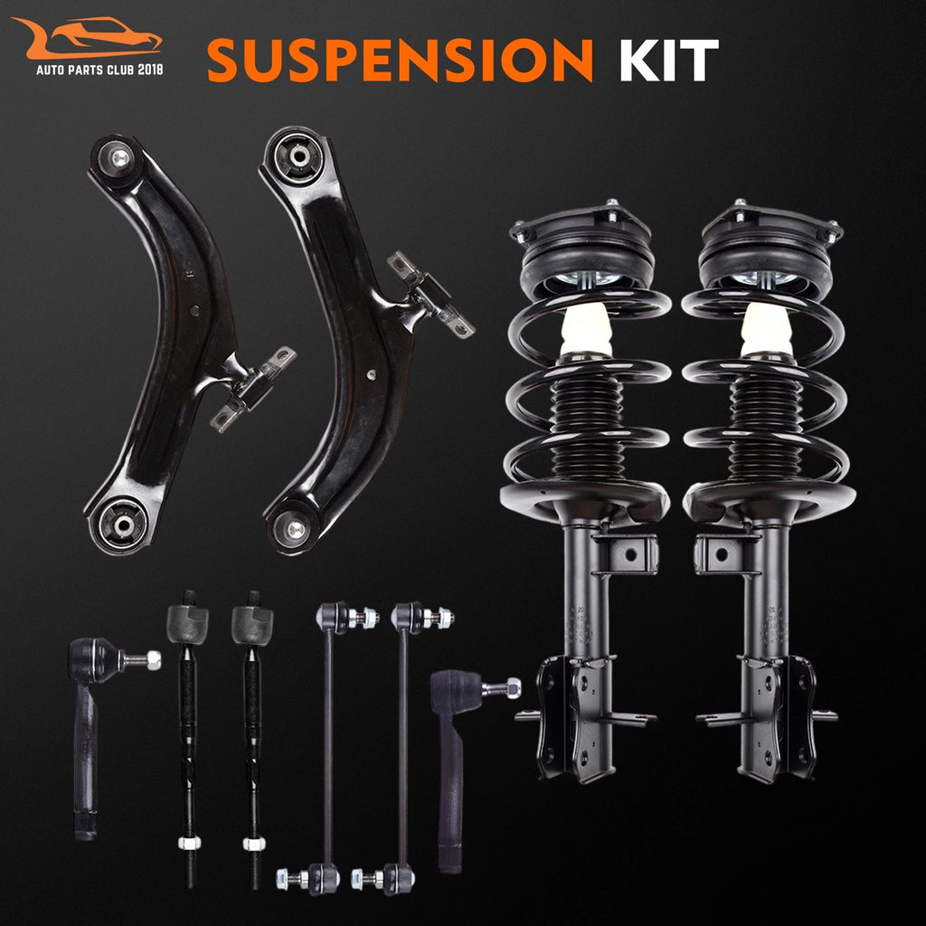 10pcs Front Quick Struts Control Arms Tie Rods Kit for Nissan Sentra (2007–2012)