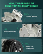 A/C Compressor for Nissan Pathfinder 3.5L 3.6L (2001–2004) & Infiniti QX4 (2001–2003)