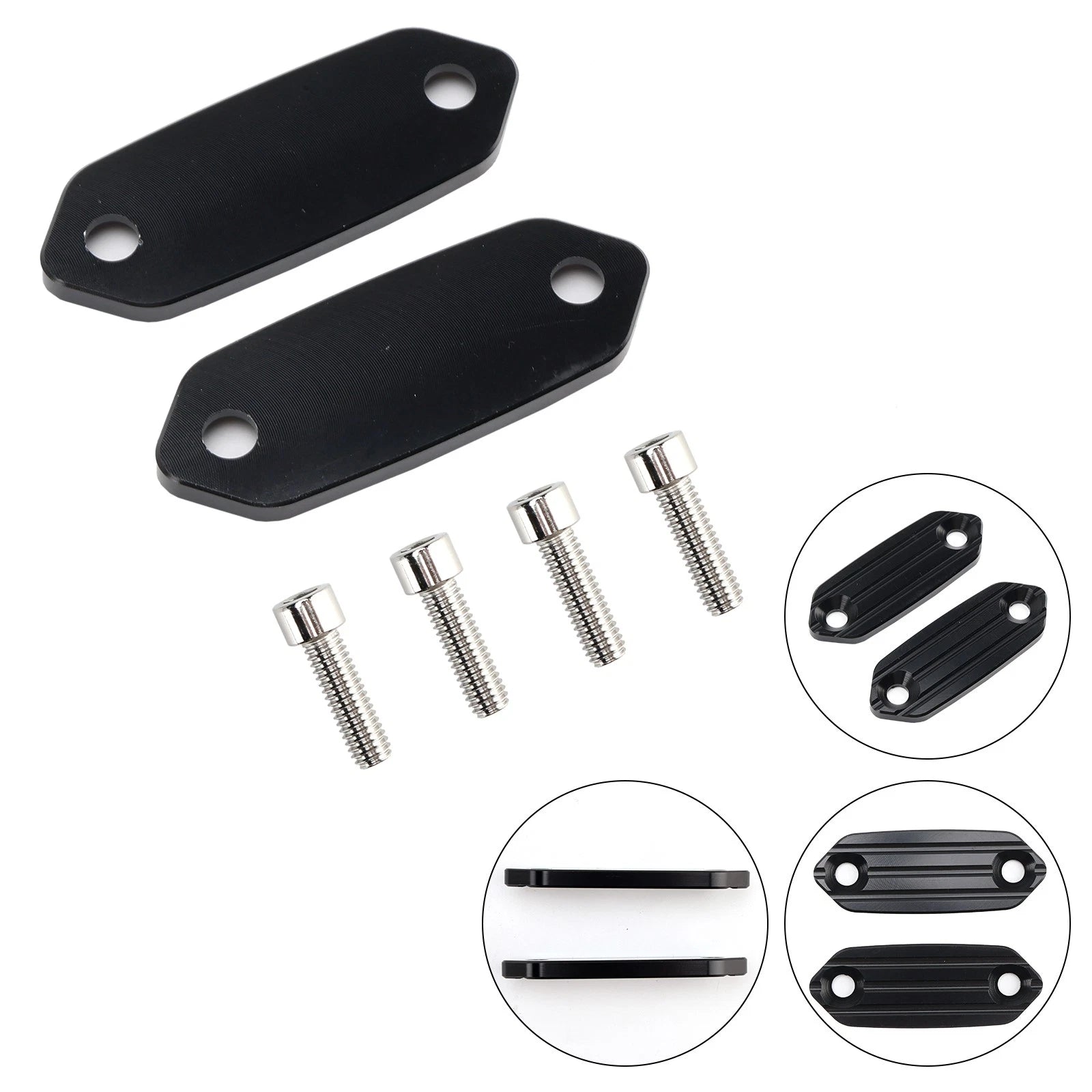 Mirror Delete Blank Block Off Plate for Kawasaki ZX6R Ninja 250 300 400 636 (2013–2023)