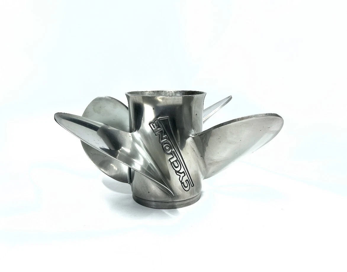 4X Evinrude Cyclone 14.5 x 21 LH Stainless Steel Propeller 177235