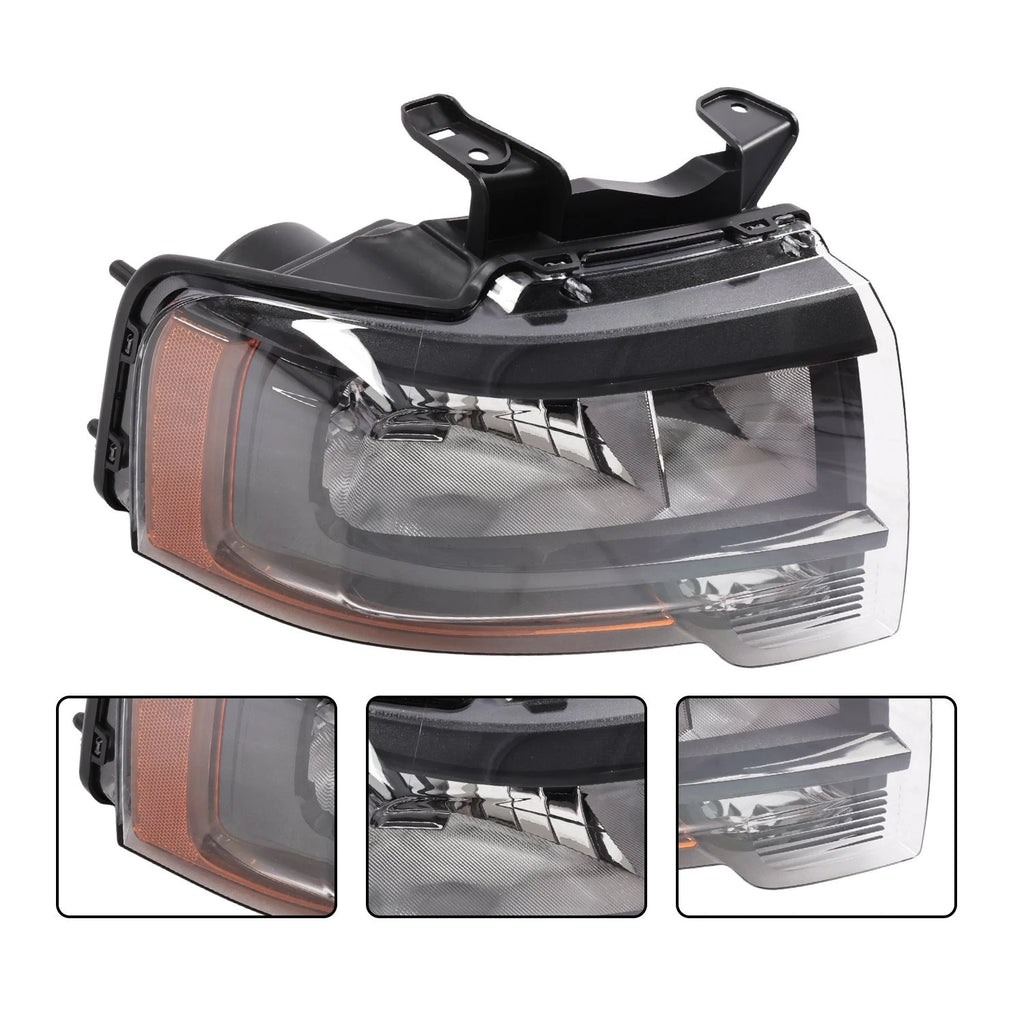 Halogen Headlights Pair for Ford Expedition (2015–2017) Black Reflector