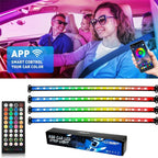 2X LED Car Interior Atmosphere Strip Lights for Universal Vehicles (RGB)