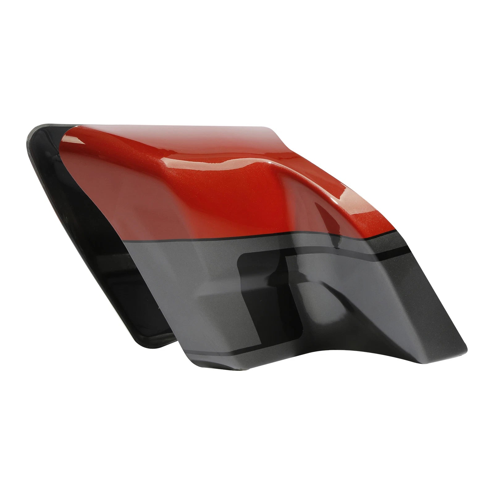 Stretched Side Covers for Harley CVO Road Glide (2014–2023) Pearl Red & Dark Alloy