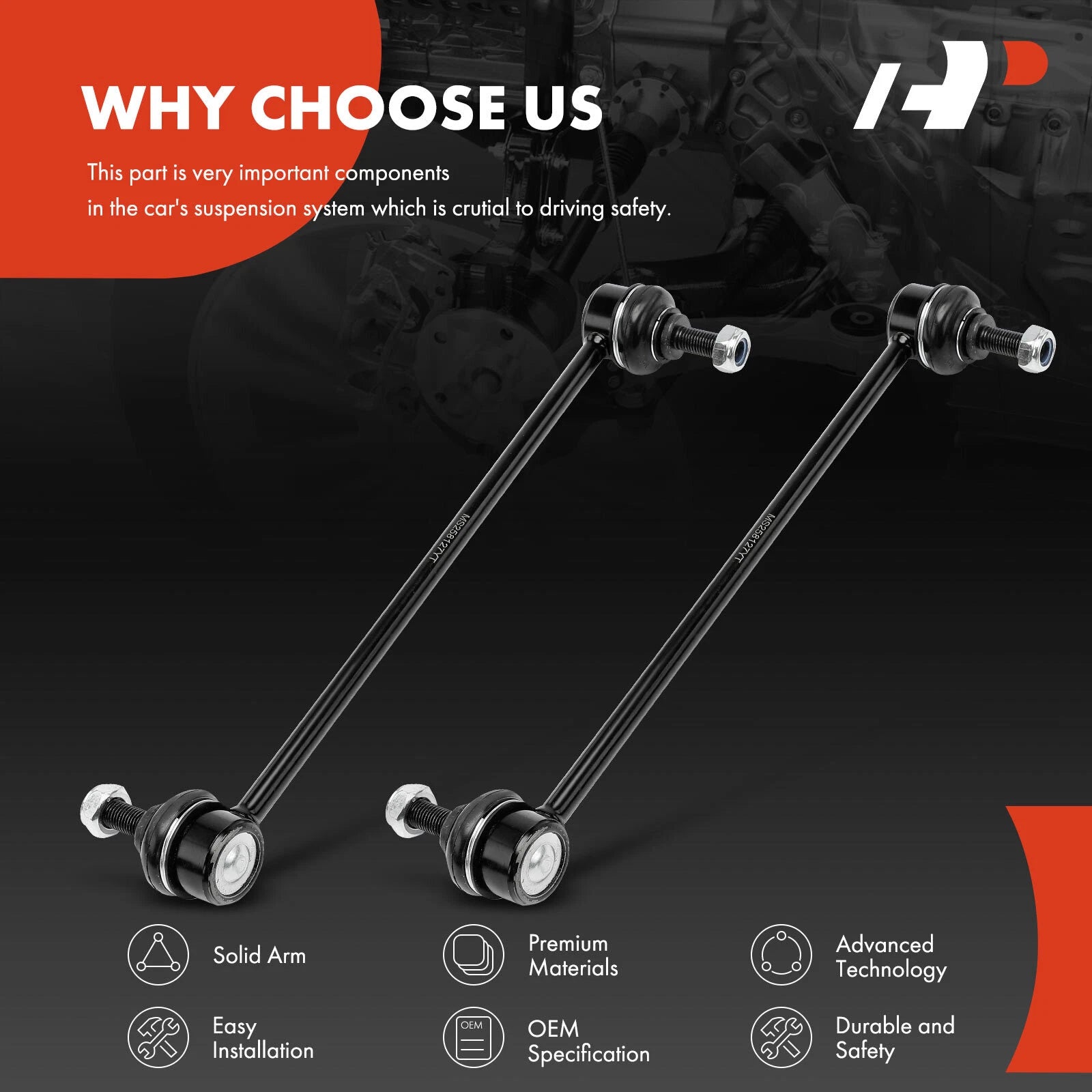 2X Front Sway Bar Link for Jeep Cherokee KL (2014–2022) Front Wheel Drive