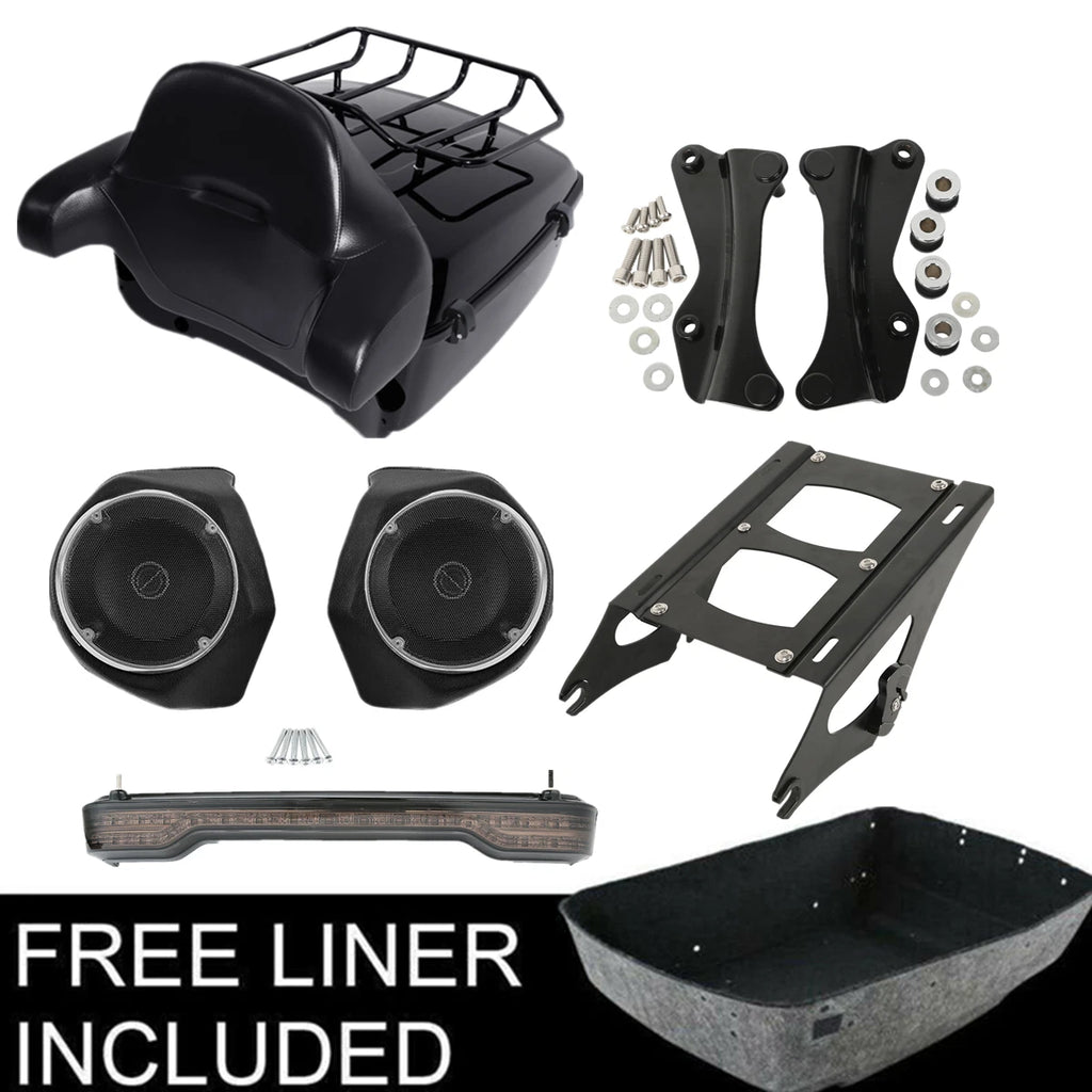 Trunk Mount Rack Light Speakers Pad for Harley Touring Road Glide (2014–2023)