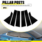 Set of 6 Pillar Post Trim Covers for Kia Forte (2019–2024) Black