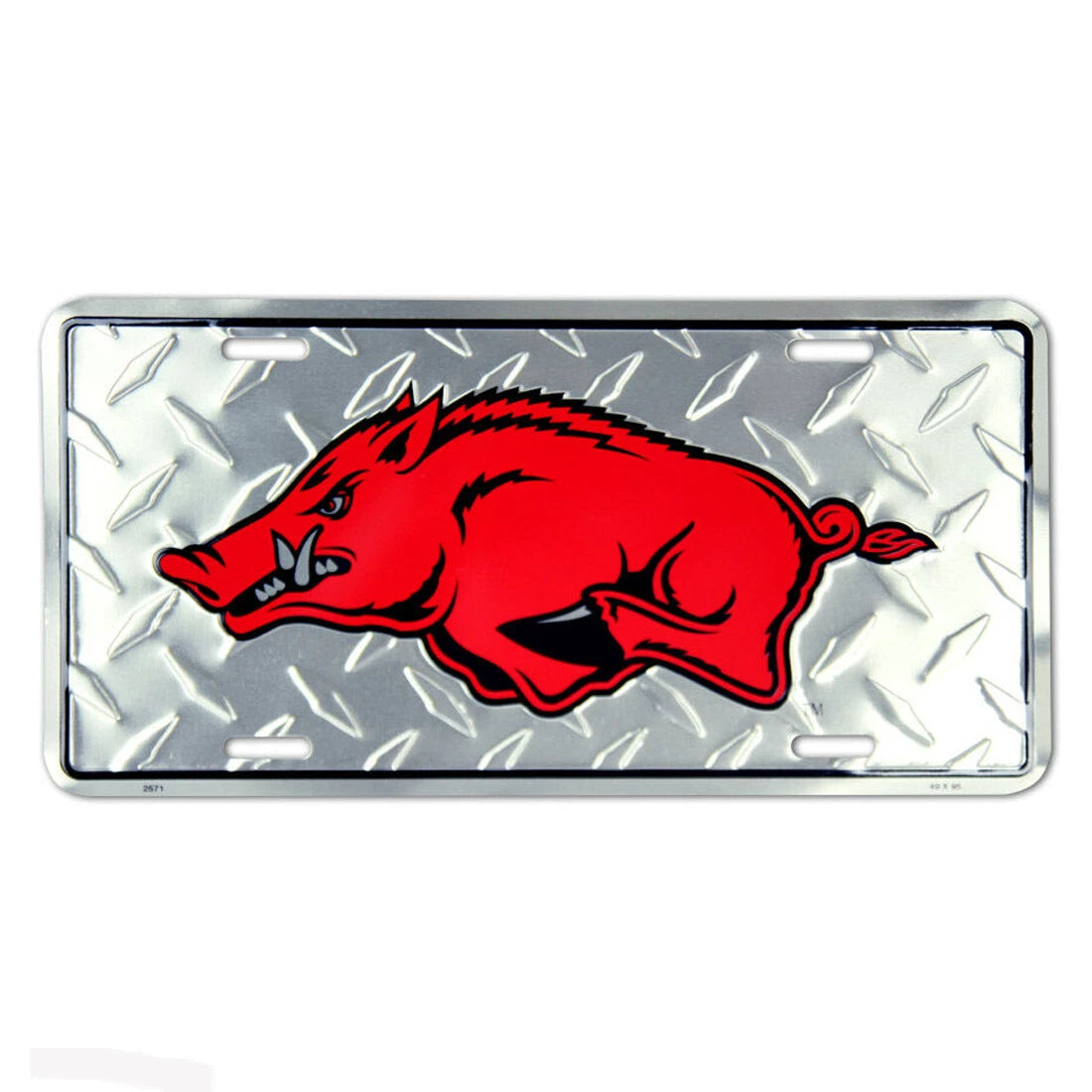 University of Arkansas Razorbacks Diamond Plate License Plate Tag