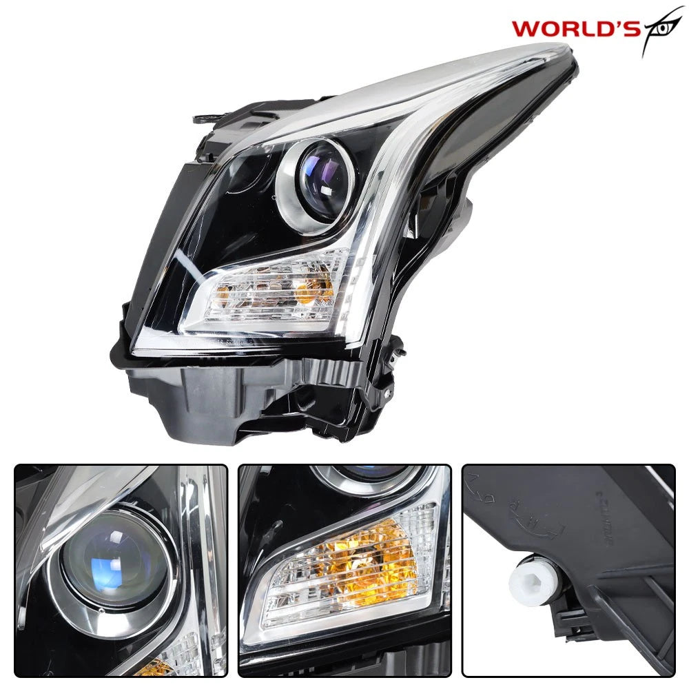 Halogen Projector Headlight Left Driver Side Chrome for Cadillac ATS (2013–2018)