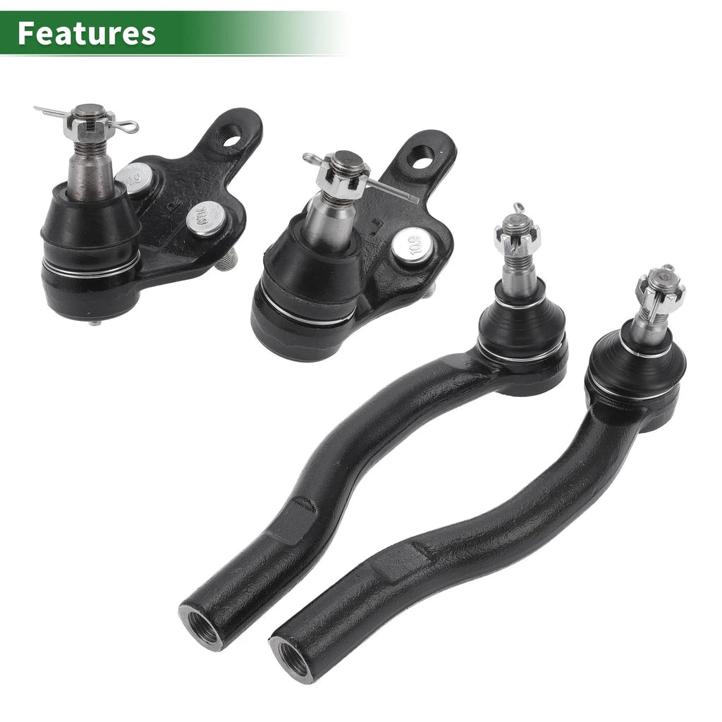 Set of 4 Front Suspension Kit Outer Tie Rod Ends Lower Ball Joint for Toyota Solara (1999–2003)