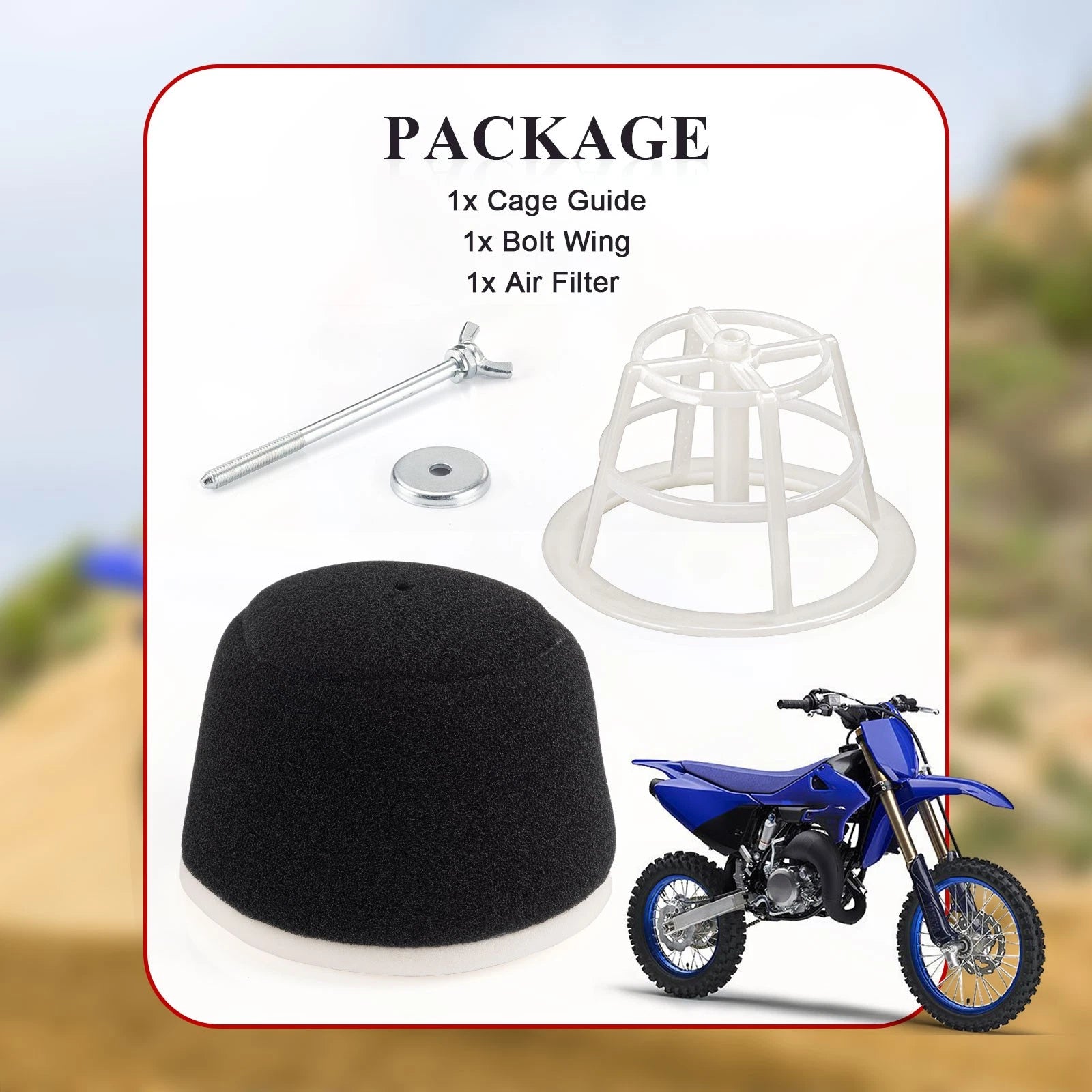 Air Filter + Cage Guide Bolt Kit for Yamaha YZ85 (2002–2024) 5PA-14458-00-00
