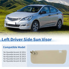 Left Side Sun Visor for Hyundai Accent (2011–2015) No. 85210-1R000 Beige