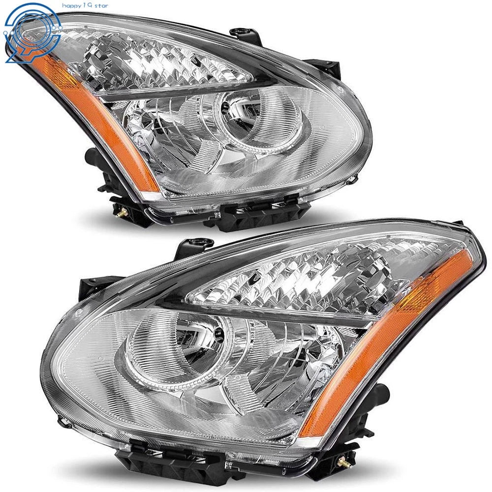 Set of 2 Chrome Headlights for Nissan Rogue (2008–2013)