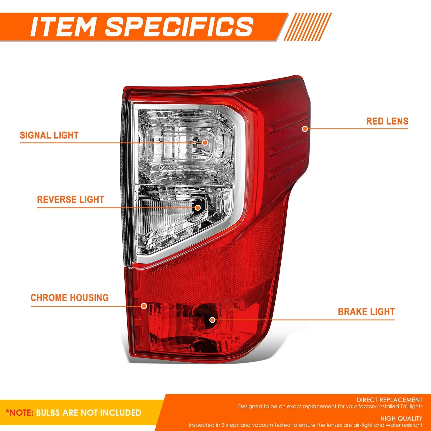 Right Side Chrome Tail Brake Light Stop Lamp for Nissan Titan XD (2016–2023)