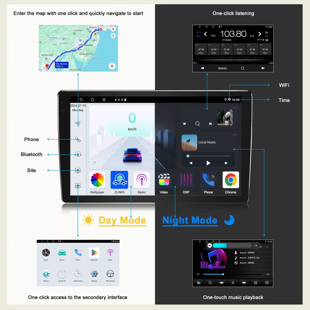 Wireless Carplay Android Auto Radio for Toyota Noah/Voxy (2007-2013)