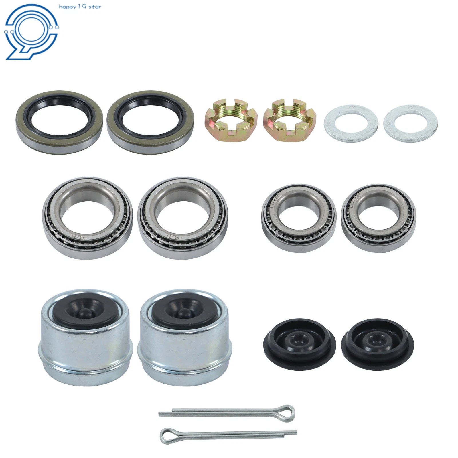 Set of 2 Trailer Bearing Kits for 3500 Lbs Axles (1-3/8" to 1-1/16")