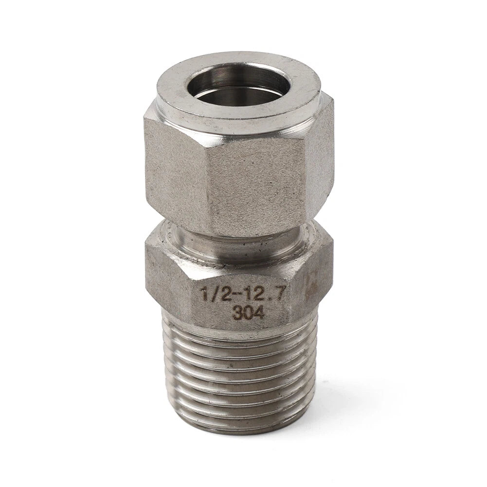 Compression Tube Fitting 1/2 NPT Male x Ф1/2 Tube OD (Set of 2)