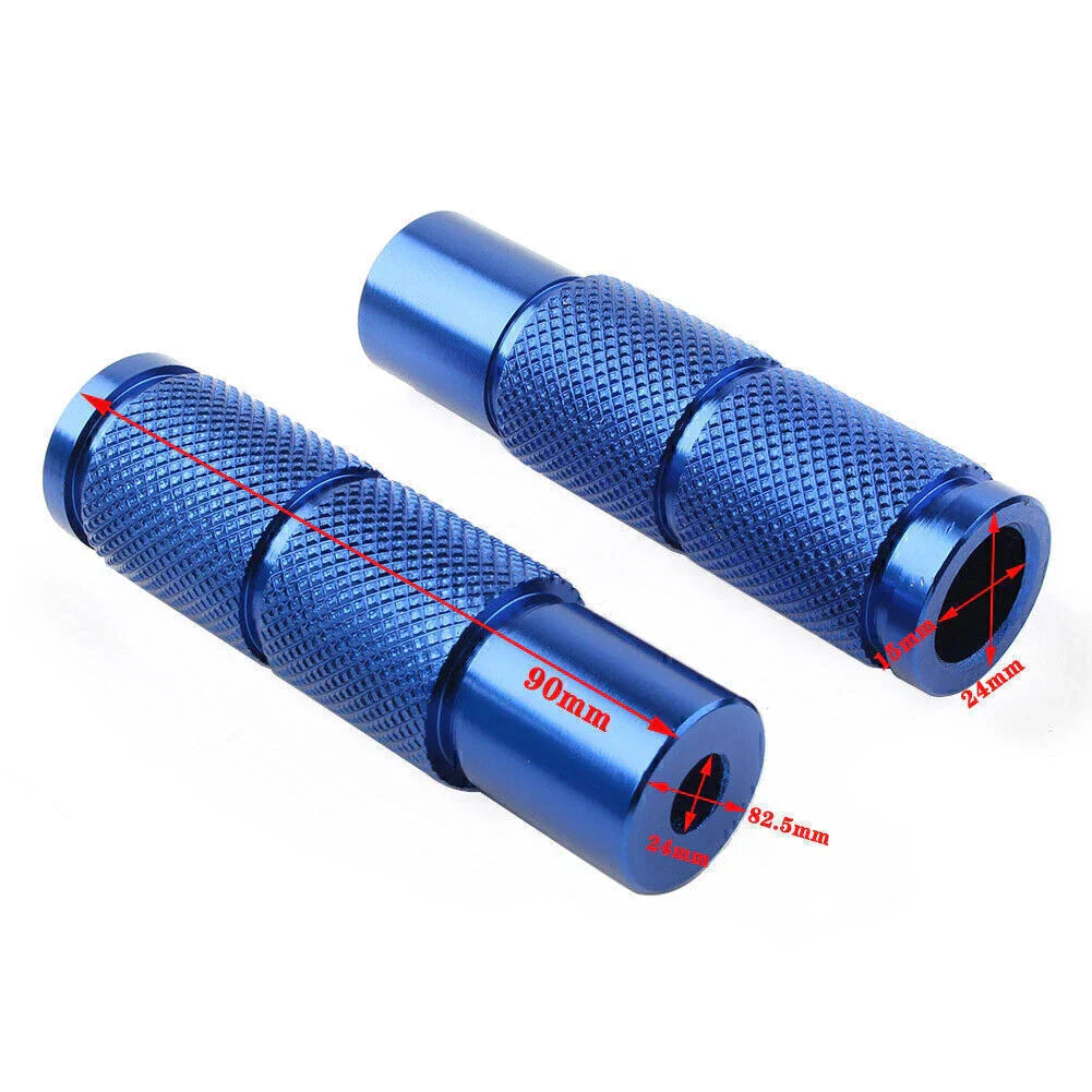 CNC Universal Motorbike Foot Pegs Rear Set Pedals - Blue