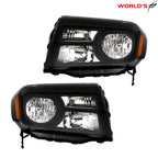 Set of 2 Halogen Headlights for Honda Pilot (2012–2015) Black Housing