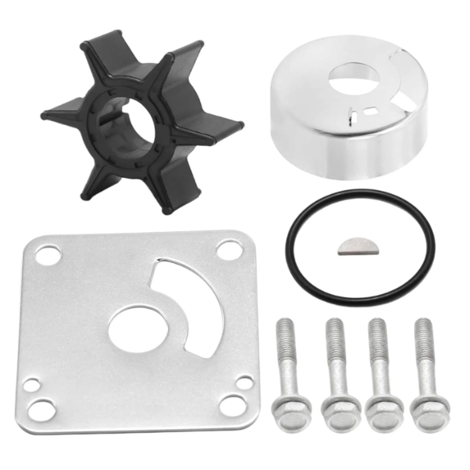 Water Pump Impeller Kit for Yamaha 20 25 Hp 2 Stroke Outboard (18-3431, 6L2-W0078-00)