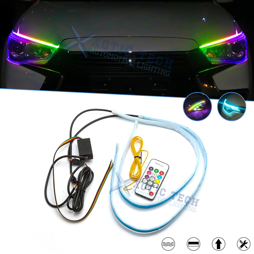 24" RGB LED Daytime Running Light Remote For Dodge Charger Challenger (2011–2023)