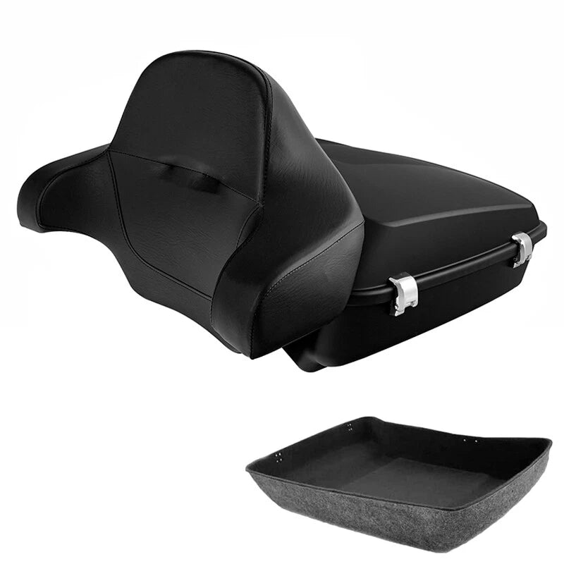 Matte Black Chopped Trunk Backrest Pad for Harley Touring Road Glide (2014–2026)