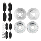 Front and Rear Drilled Disc Brake Rotor w/Pads Set for Nissan Altima (2013–2023)