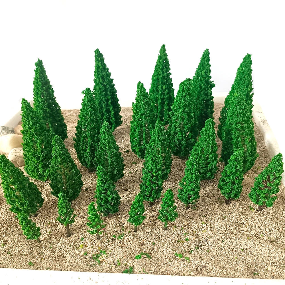 25X Mix Size Model Trees for Train Railway Landscape Scenery Decor