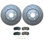 Front Brake Kit Set of 4 Drilled Rotors & Akebono Ceramic Pads for Buick Chevy GMC