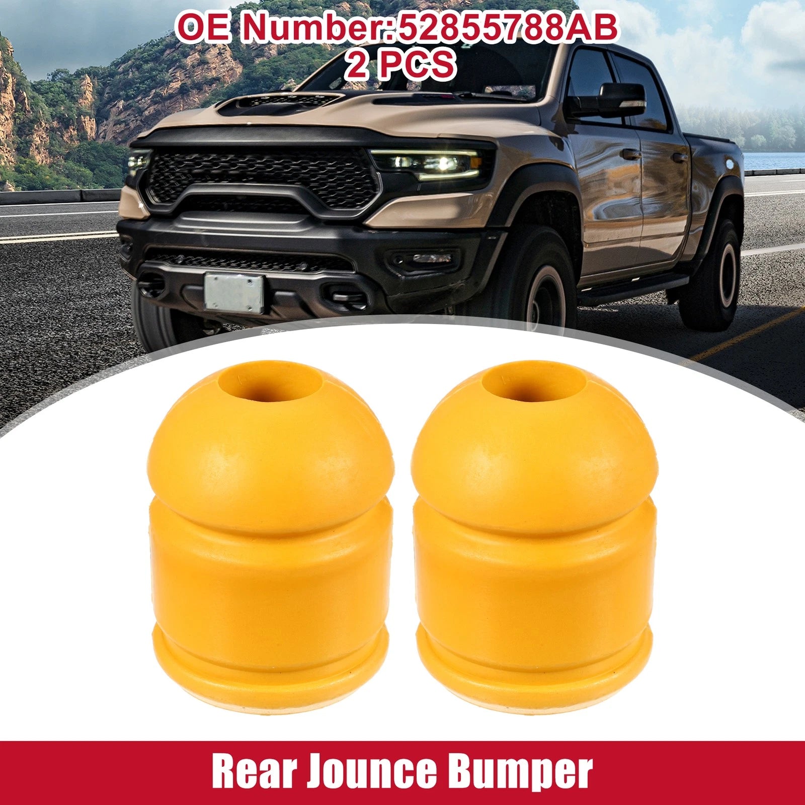 2X No.52855788AB Rear Jounce Bumper for Dodge Ram 1500 (2009–2010)