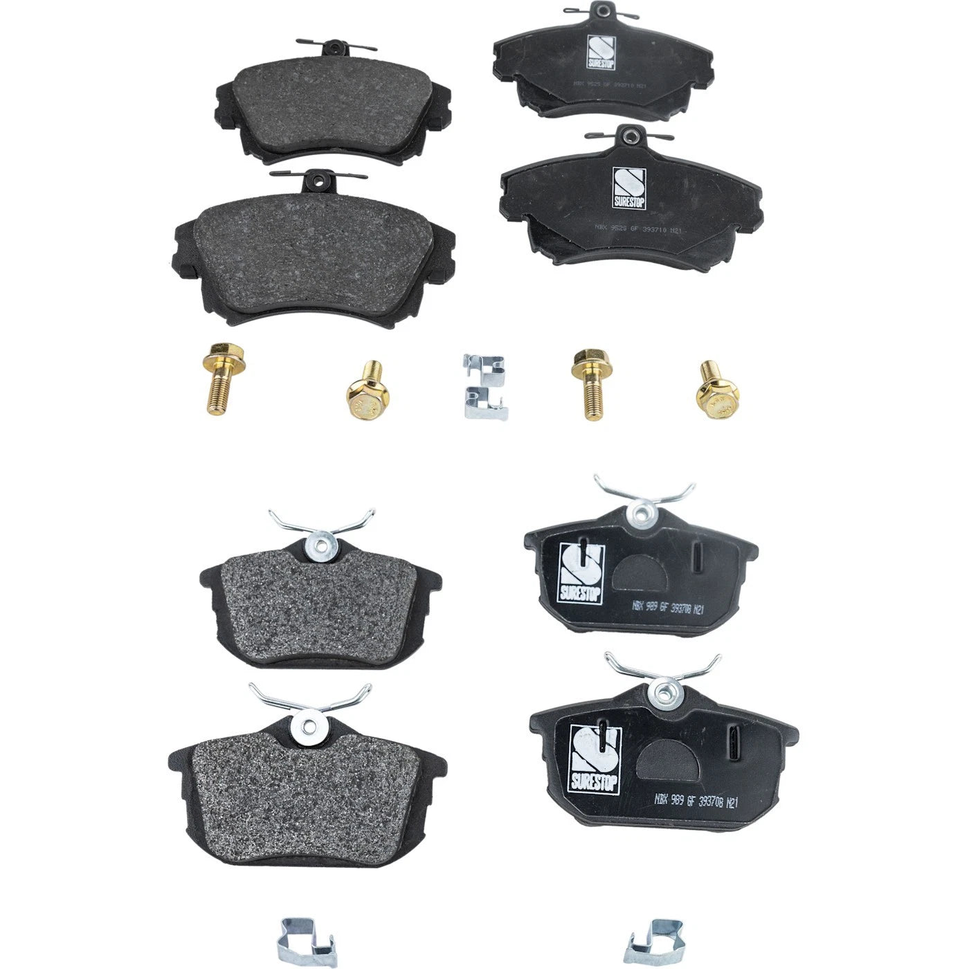 Set of 4 NAO Brake Pads for Volvo S40, V40 (2000–2011)