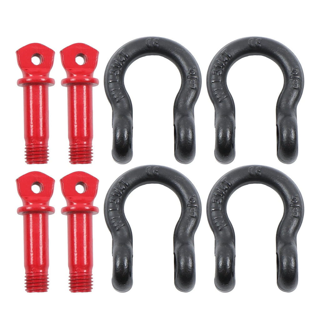 Set of 4 Heavy Duty D Ring Shackles with 3/4" Pin (28660lbs Break Strength)