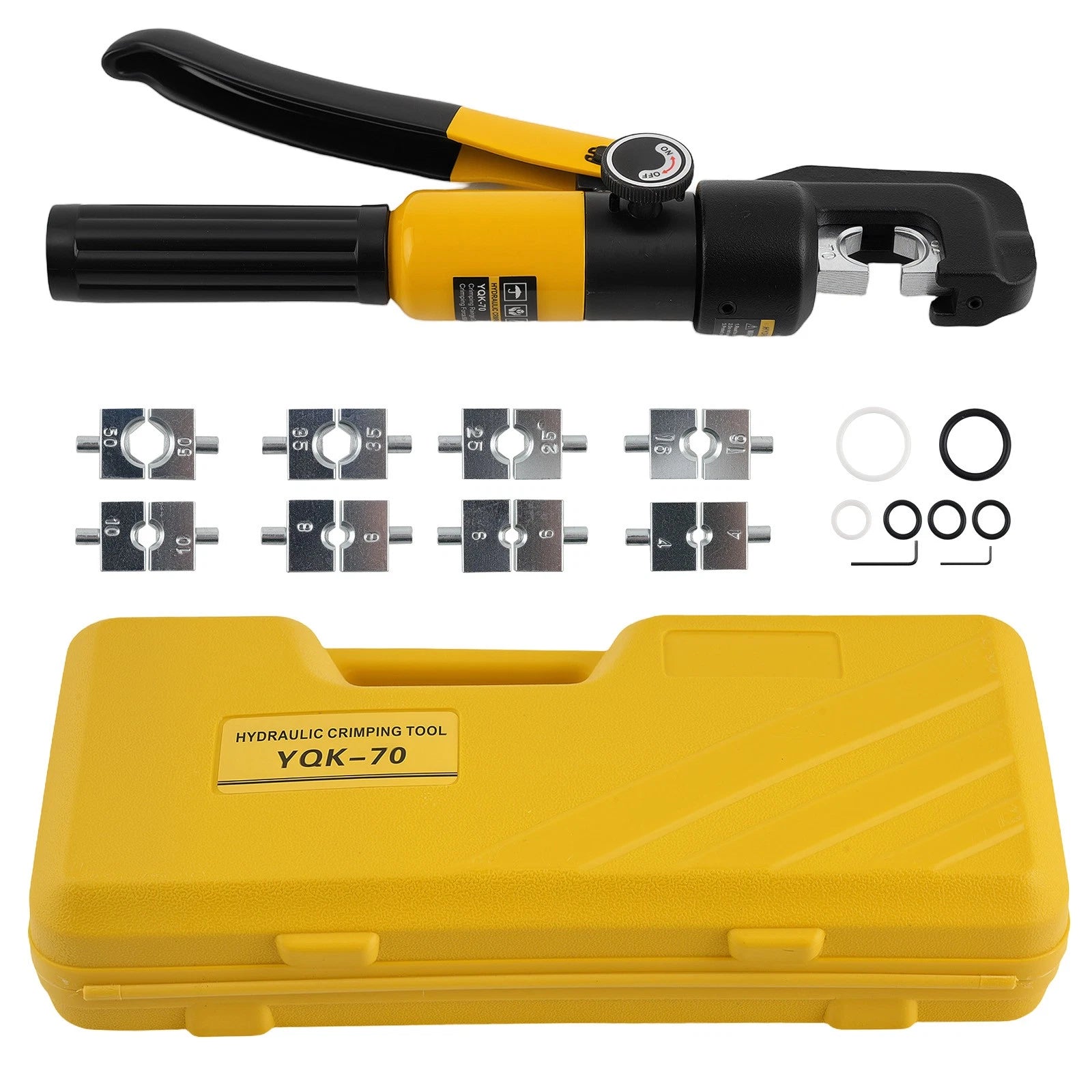 Hydraulic Cable Crimper Tool Kit with 9 Dies for Battery Welding Power Wire