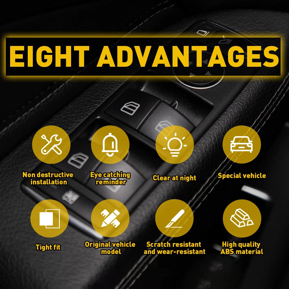 Set of 14 Window Switch Door Button Stickers for Mercedes-Benz GLA250 (2014–2017)