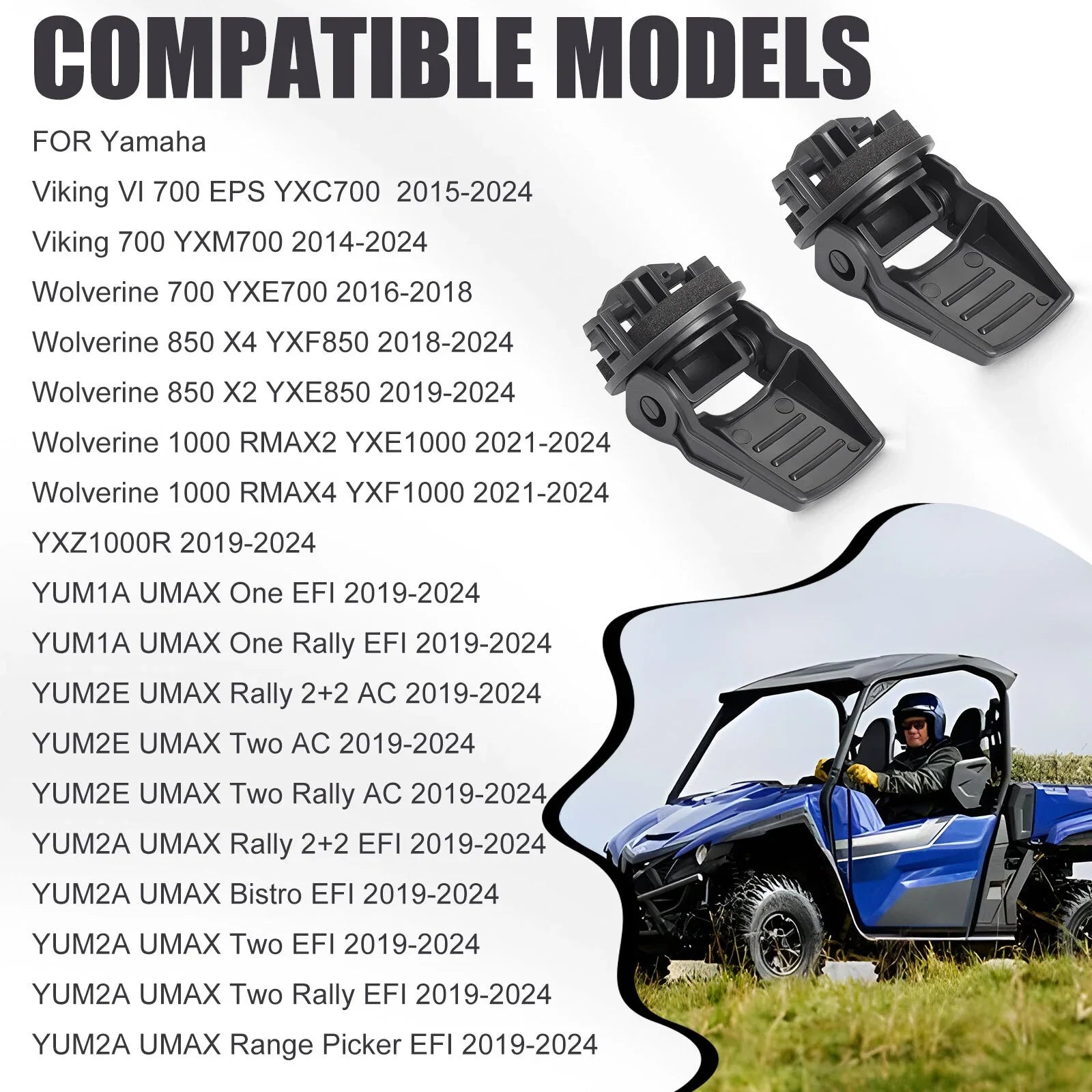 2 x Hood Storage Flip Latch Lever Lock for Yamaha Viking 700 YXM700 (2014–2024)