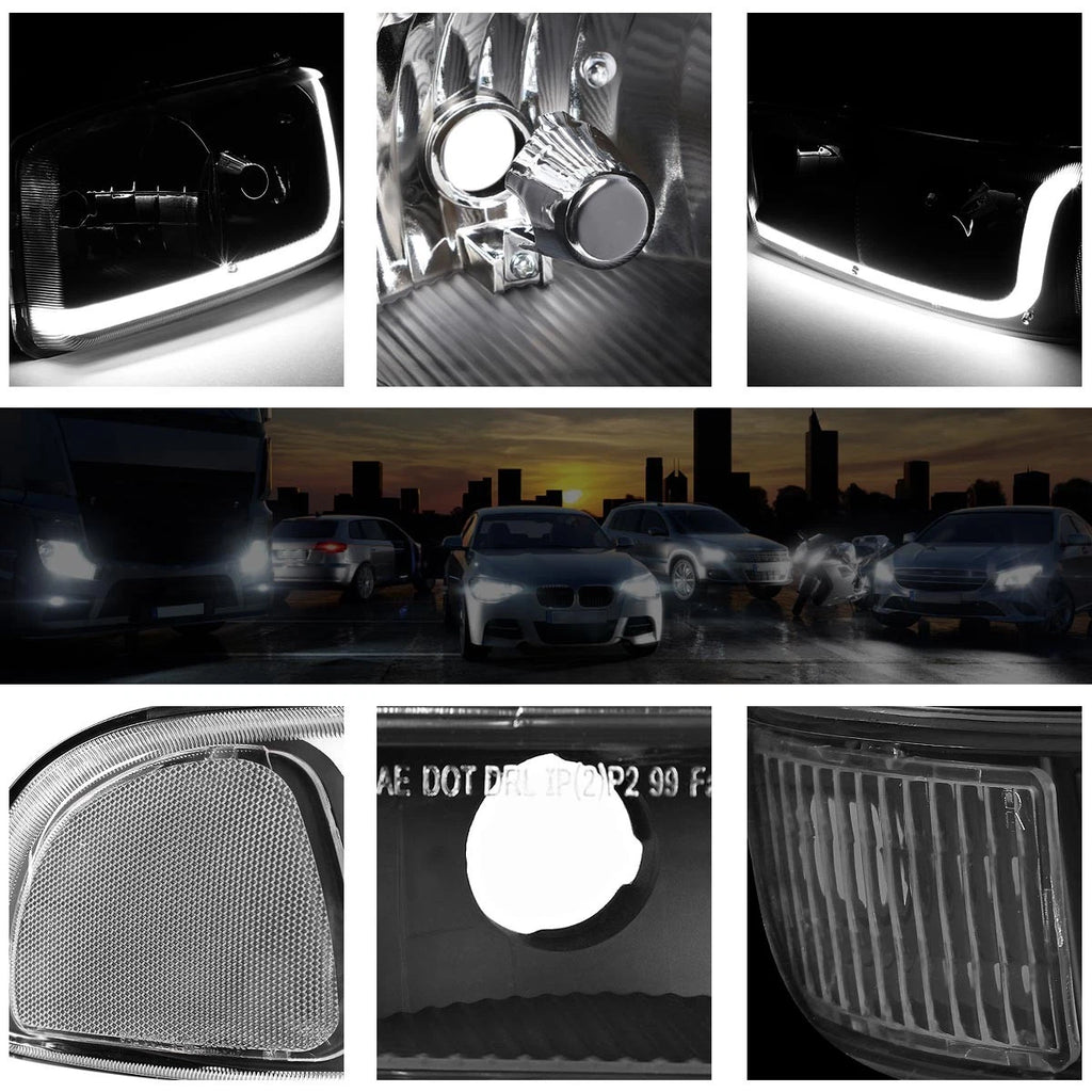 LED DRL Headlight with Bumper Signal Lamps for GMC Sierra/Yukon (1999–2007)