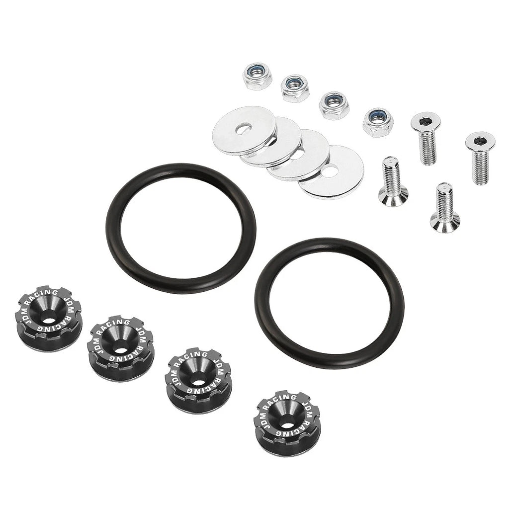 Set of 4 Aluminum Gun Metal Bumper Quick Release Fasteners for Gear Lid
