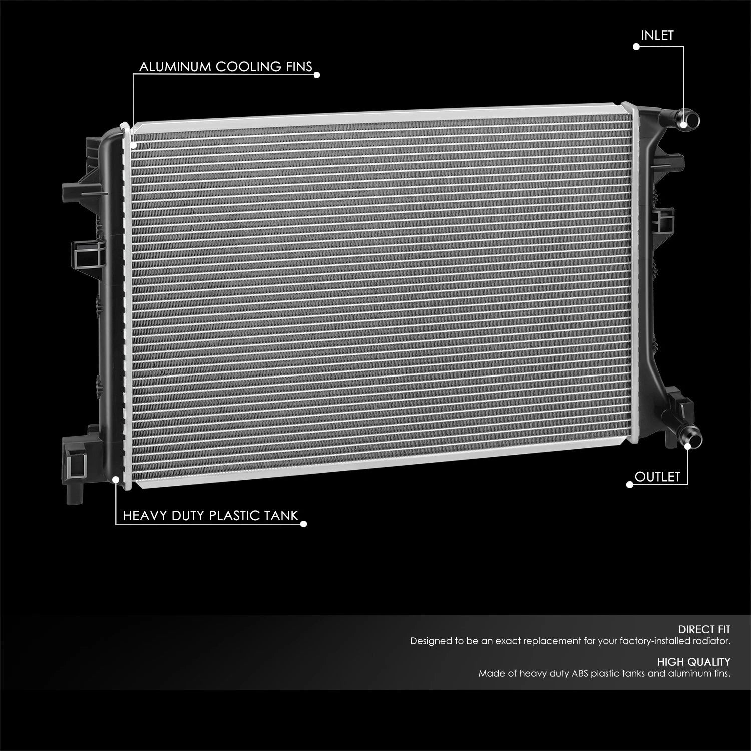Aluminum Radiator for Volkswagen E-Golf Jetta 1.4T (2015–2020) DPI 13617