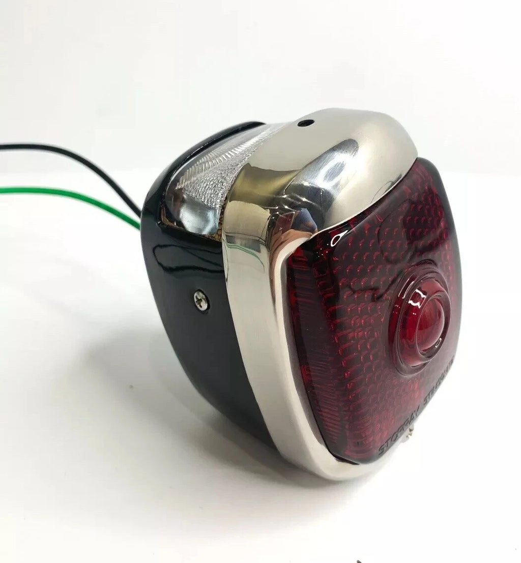 Driver Side Tail Light Chrome Black Replacement for Chevy GMC Pickup (1940–1953)