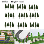 100Pcs 1.88" Mini Pine Trees for Train Railroad Landscape Garden